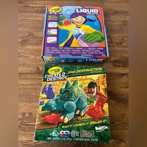 Crayola STEAM Liquid Science Kit & Create2Destroy Dino Destruction Stomping Mall